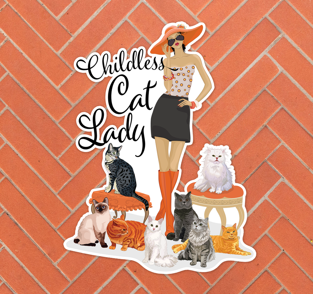 Childless Cat Lady Sticker Decal