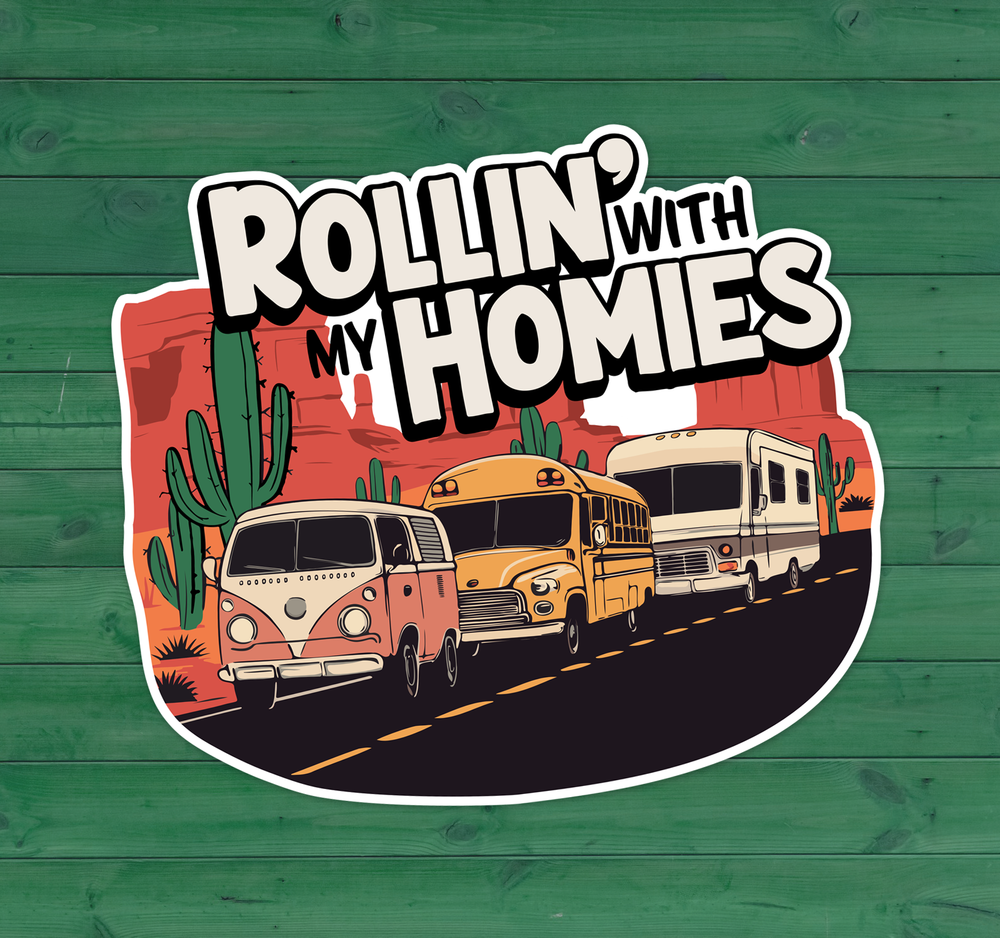 Rollin' With My Homies Van RV Caravan Sticker Decal