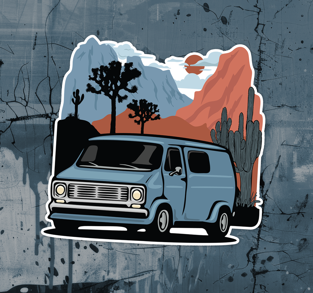 Arizona Desert Retro Van Sticker Travel Decal